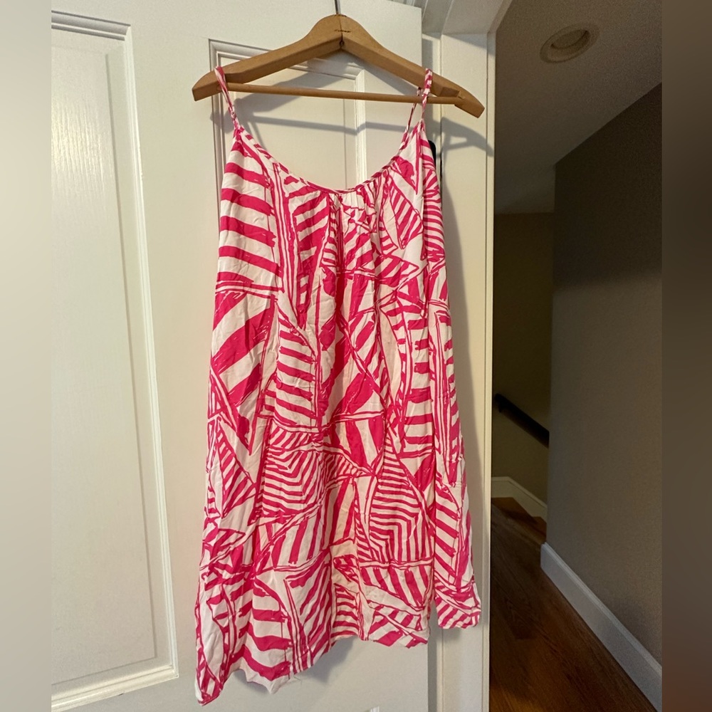 Lilly Pulitzer pink and white shirt sundress size large - Picture 6 of 10